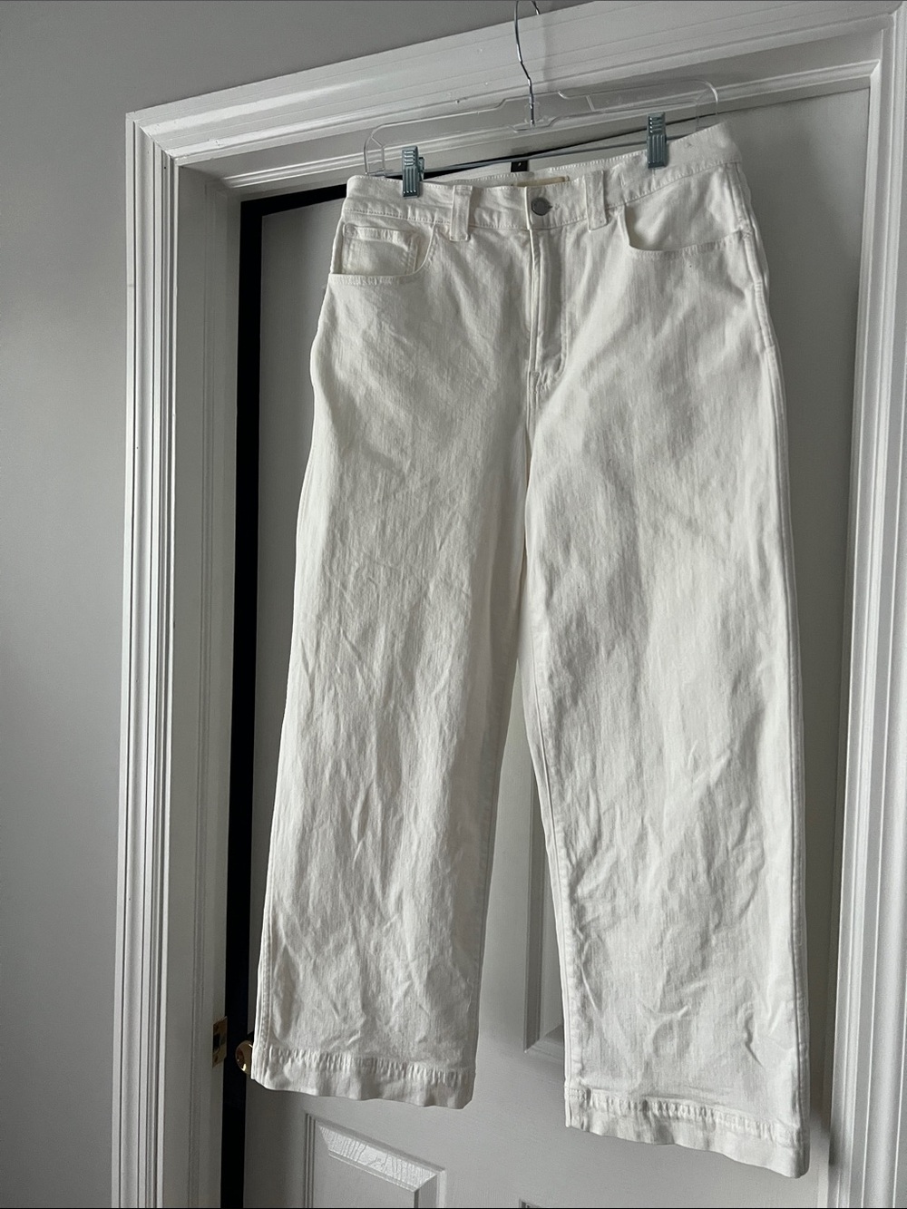 Madewell White Perfect Vintage Wide-Leg Crop Jean